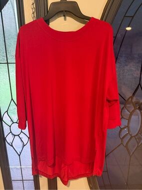Athleta Red Crewneck Active Top